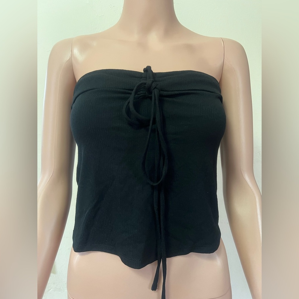 Wild Fable Black Strapless Crop Top